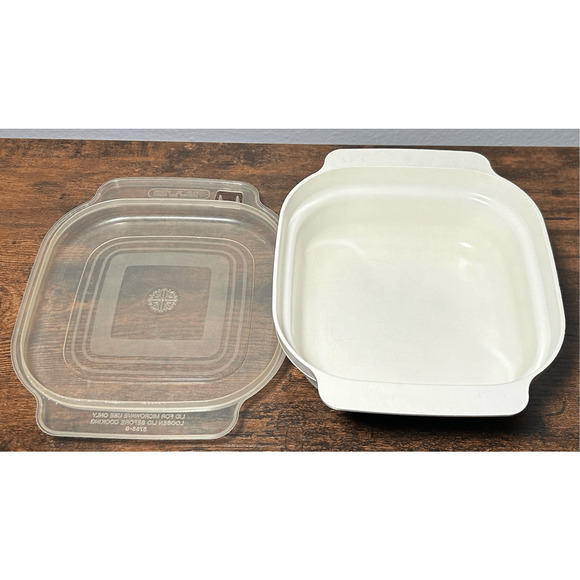 Vintage Anchor Hocking Microwave Casserole Dish 1 Qt Floral Pattern 635-9 - Picture 8 of 11